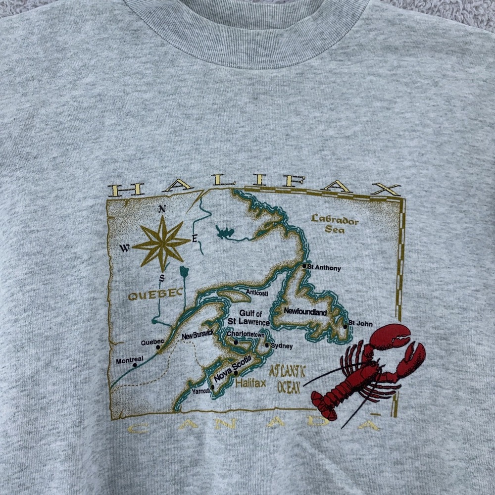 Vintage Halifax‎ Nova Scotia Sweatshirt Mens Large Ocean Beach Canada Lobster